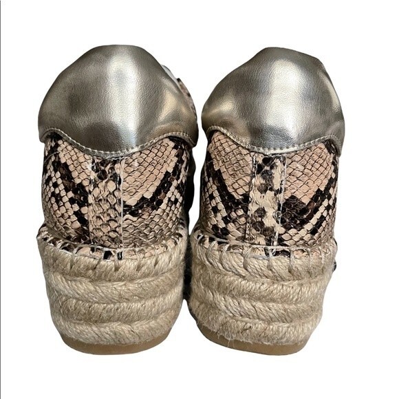 STEVE MADDEN PARADE WOMENS LEATHER ATHLEISURE FASHION SNEAKERS SNAKE PATTERN S10 - Picture 4 of 6